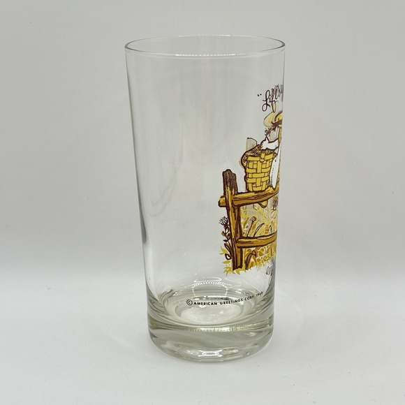 Vintage Holly Hobbie Glass Life's A Picnic Enjoy It American Greetings 1969 - Picture 4 of 8